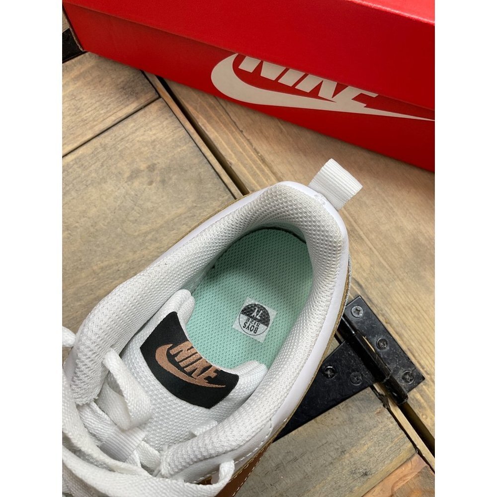 NIKE Court Borough Low 7Y GS White Bronze Junior Kids Shoes BQ5448-116 - Picture 8 of 11